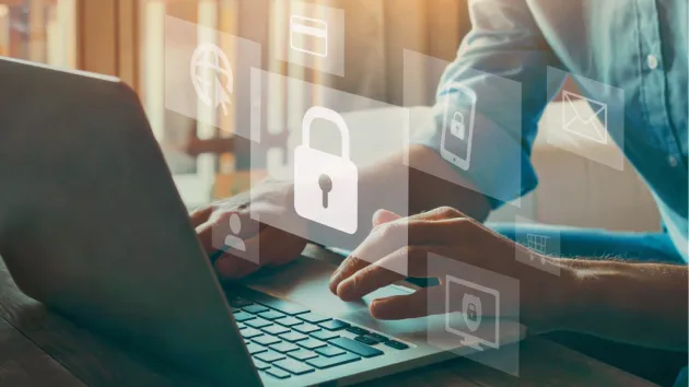 Data protection - digital padlock 