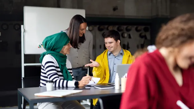 people chatting in a community group 