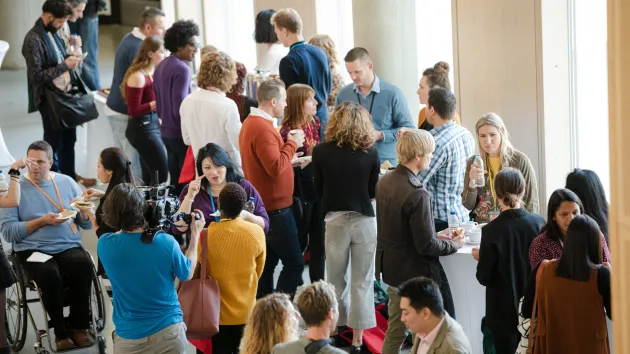 People taking a break at a conference