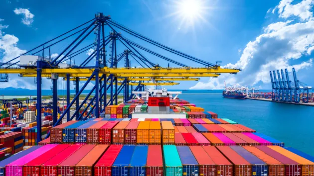 Global business, logistics, import, export, freight shipping.