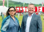 Betsan Moses, Chief Executive of the National Eisteddfod and Minister for Education and Welsh Language Jeremy Miles