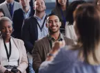 business conference - delegates applauding 