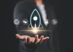 Digital symbols- rocket, target, arrows