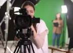 Camera crew filming 
