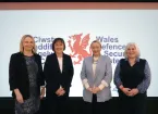 Leanne Connor of Thales, Secretary of State for Wales Jo Stevens;,Cabinet Secretary for Economy, Rebecca Evans Stephanie Eden of Airbus 