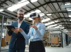 Engineers using VR headsets