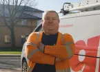 Ogi employee and van 