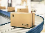 parcels on a conveyor belt 