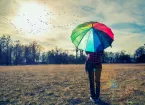 Person using an umbrella 
