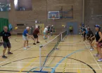 People playing pickleball