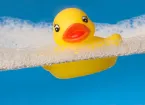 rubber duck in a bath 