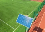 Tennis court and solar panels 