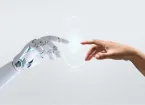 robot hand and human hand 