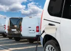 Electric Van at charging station 