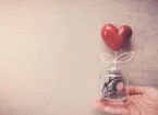 Heart and jar of coins