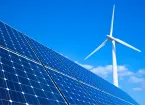 solar panels and wind turbine 