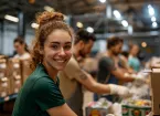 Person working in a food bank 