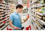 man shopping in a supermarket