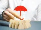 Business protection - umbrella held over people 