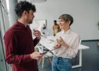 colleagues speaking 
