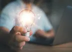 Hands holding light bulb for Concept new idea concept with innovation and inspiration