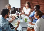 Group of business partners discussing ideas