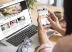 Online Shopping Website on Laptop.